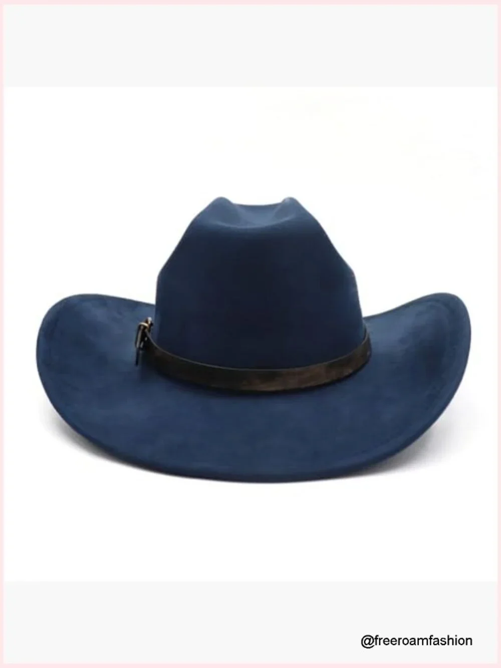 Classic Wide Brim Cowboy Hat with Belted Buckle Adjustable Unisex Sun Hat